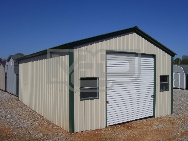 Single Car Garage | Vertical Roof | 18W x 26L x 10H | Metal Garage Single Car Garage | Vertical Roof | 18W x 26L x 10H | Metal Garage